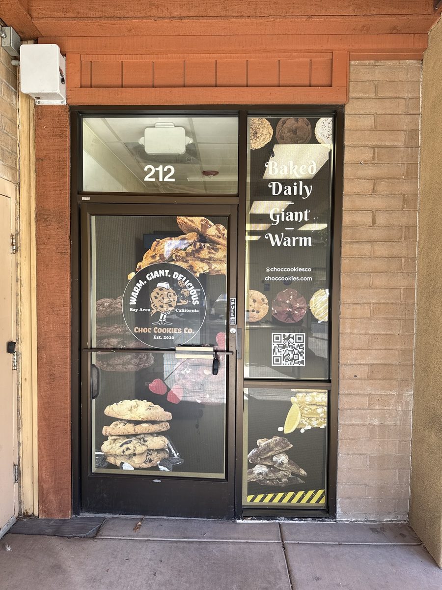 Choc Cookies storefront at Fremont Town Center, Suite 212
