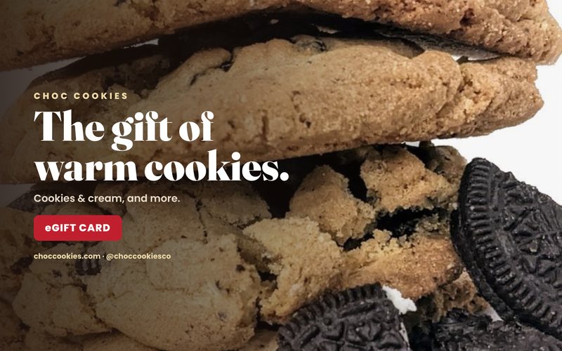 Choc Cookies eGift Card, cookies and cream