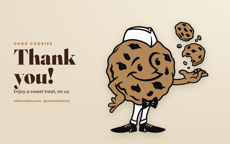 Choc Cookies eGift Card, thank you