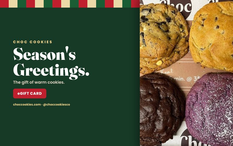 Choc Cookies eGift Card, seasons greetings